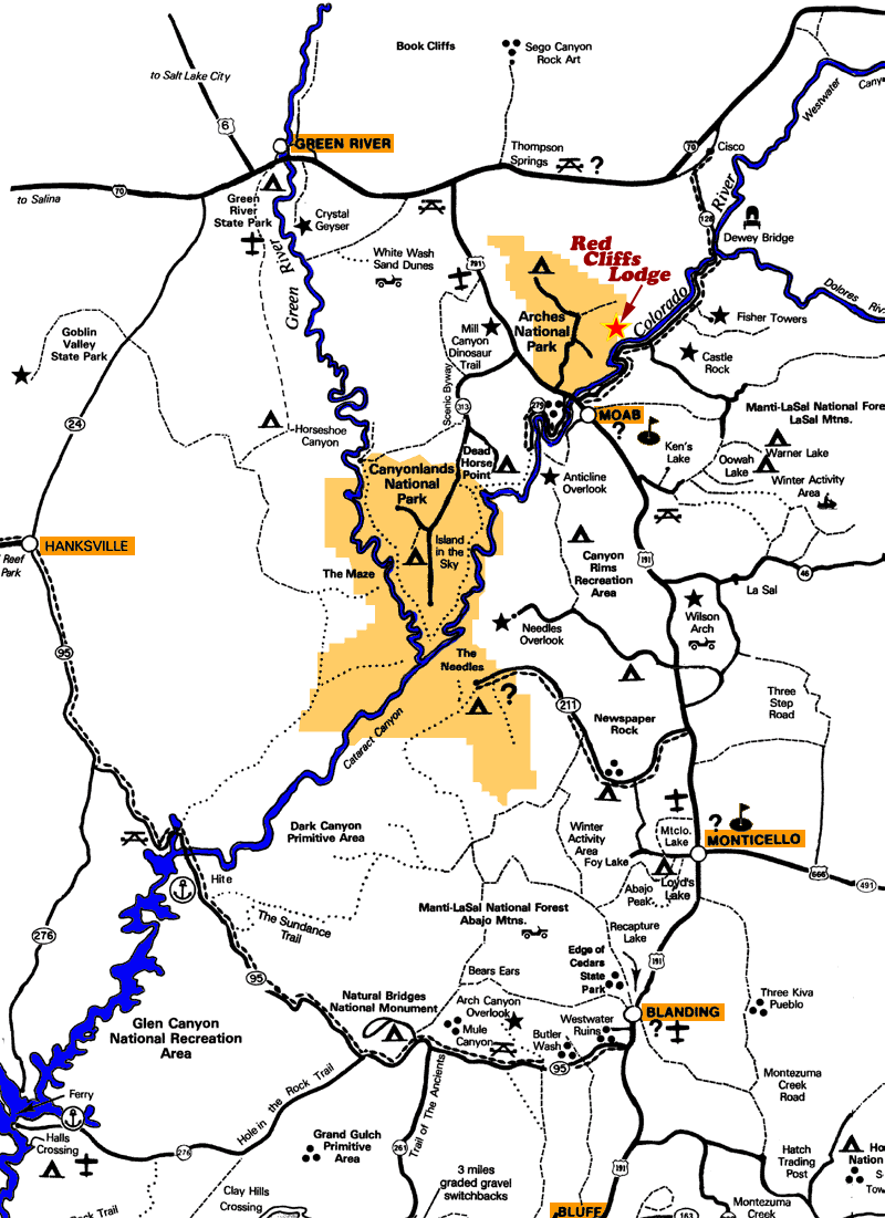 Moab & National Parks Map